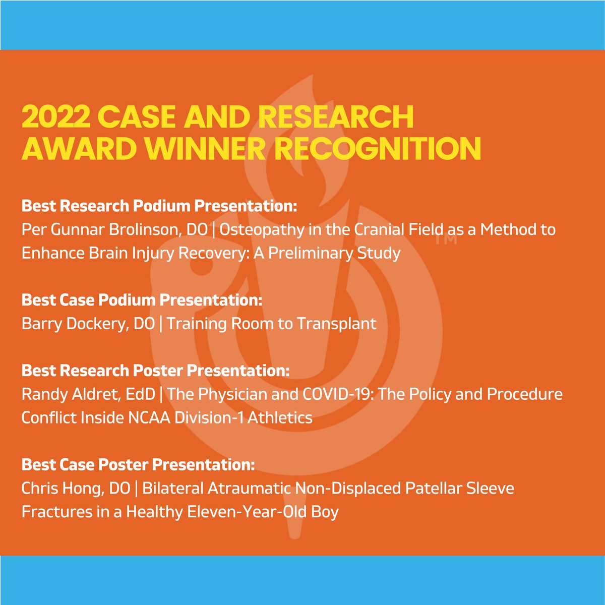 TheAOASM's tweet photo. Congratulations to the 2022 Case and Research Award Winners! #2022Convocation https://t.co/eCqGrGk4M8
