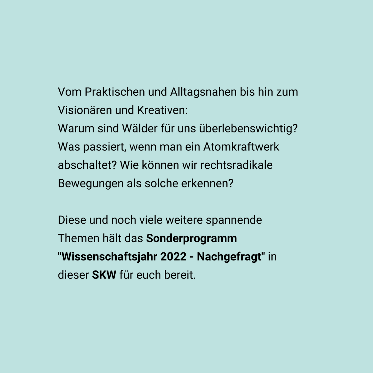 SKW_BW's tweet photo. Wir präsentieren unser Sonderprogramm zum Wissenschaftsjahr 2022. In diesem Jahr sind die Besucher der SKW gefragt: Welches Problem gibt es in diesem Film? Wie kann es gelöst werden?

#filmbildung #skw #twlz #edubw #wissenschaftsjahr https://t.co/zVmtKmdO9f