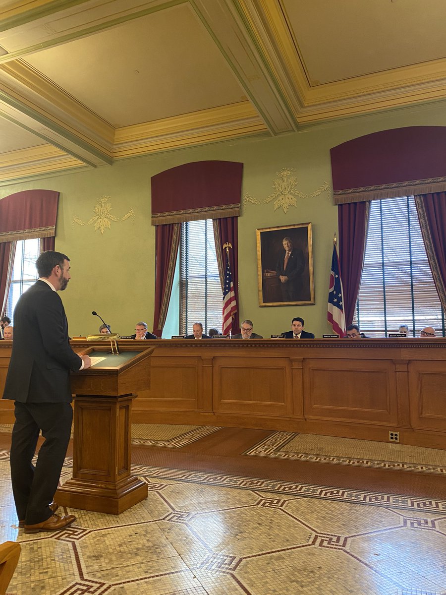 CleanFuelsOhio's tweet photo. #AOAI update! This morning Senator @michaelrulli gave sponsor testimony for SB 307, Accelerating Ohio’s Auto Industry. Thank you Senator Rulli for your leadership on this bill that is an amazing opportunity for Ohio’s future! #OhioForEvs https://t.co/n3C7SMtvZQ