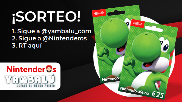 Nintenderos's tweet photo. ¡Sorteamos 2 tarjetas de 25€ para la Nintendo eShop!

1⃣ Sigue a @yambalu_com y @Nintenderos 
2⃣ RT aquí 

¡Suerte! - https://t.co/iEhKFK9Iji https://t.co/MsVbNO7fil