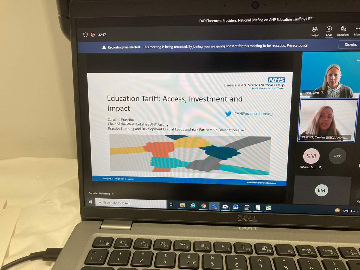 Thank-you @MohamedSuhailah for chairing todays webinar and @helenlycett @carolinef_90 and Ian Newton for your helpful and inspiring presentations. @BeverleyHarden  always leading with such enthusiasm and encouragement #inspirational #AHPpracticelearning