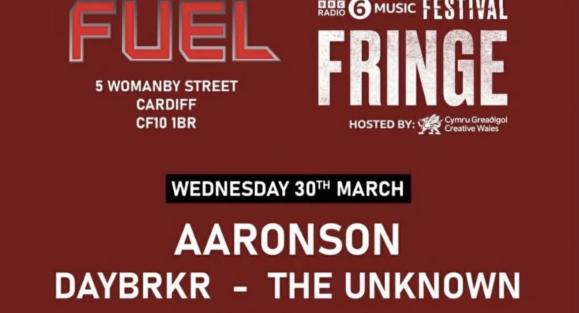 Tomorrow we are playing <a href="/FuelCardiff/">Fuel Rock Club</a> it’s free, and you should definitely come!