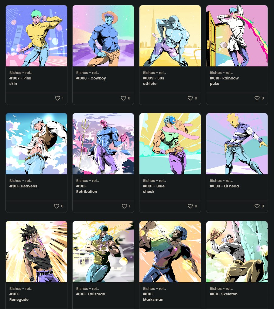 It's not everyday that you get to set the floor of a dope collection. So I took this opportunity to do that just now for the <a href="/Bishos_reimg/">Bishōs-reimg</a> collection by <a href="/cassieblanks/">Cashie</a> 😇

100E floor is still too cheap for this art - opensea.io/collection/bis…

<a href="/checkoutexpired/">Alphakek</a> <a href="/metazord_eth/">metazord (manifestation arc)</a> <a href="/andr3w/">Andrew</a>