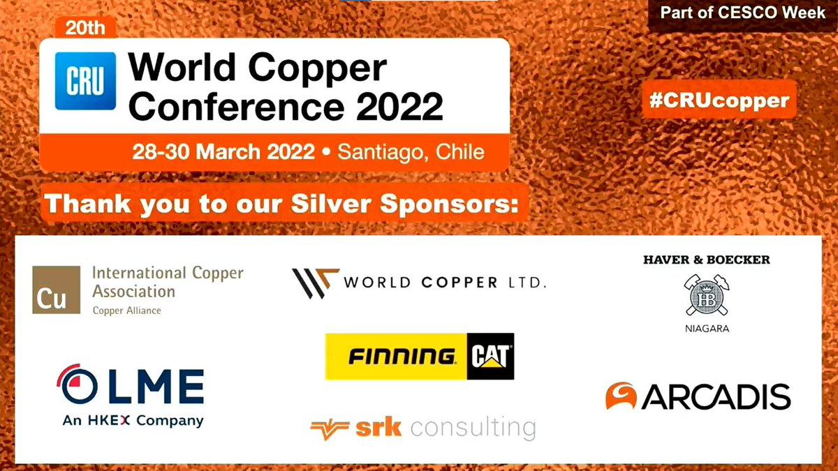 Looking forward to the ICA Future Energy Transition Workshop this afternoon at @CRUconferences World #Copper Conference! 

Some great insights and thought-provoking discussions already happening at #CESCOWeek! 

@ThinkCopper @CentroCESCO