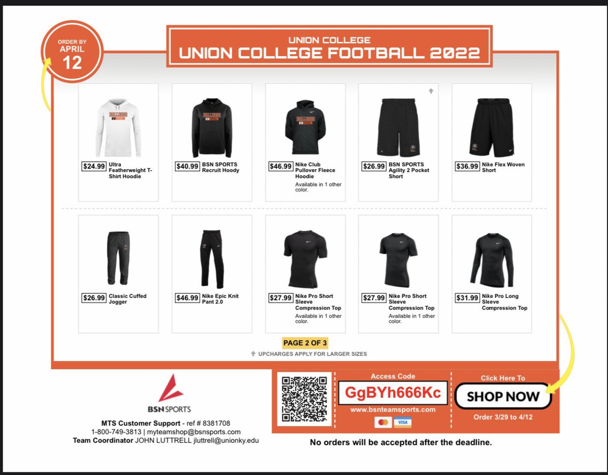 The Union Football Team Shop is Open!!! Get your Union Bulldogs gear now! Shop Closes on April 12! Link is attached below! bsnteamsports.com/shop/GgBYh666Kc