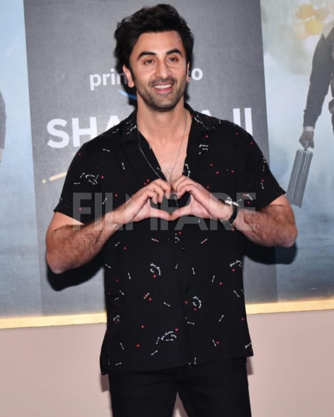 🔥 Ranbir's Awesomeness 🔥 on X: Ranbir Kapoor in @YSL shark collar shirt  in Saint Laurent Cupid Print $890 to promote Late Rishi Kapoor's  #SharmajiNamkeen   / X