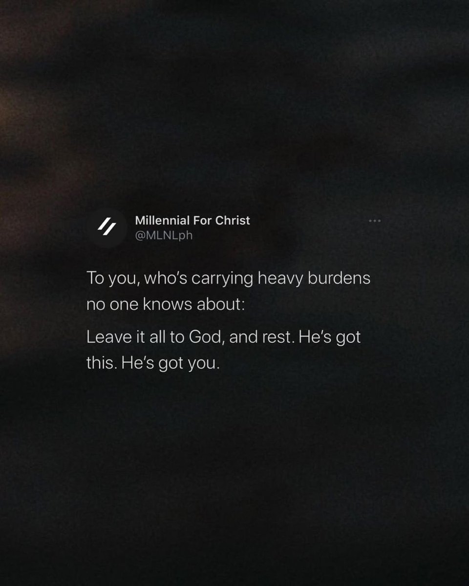 God is saying, “Let me do my part. You rest.”