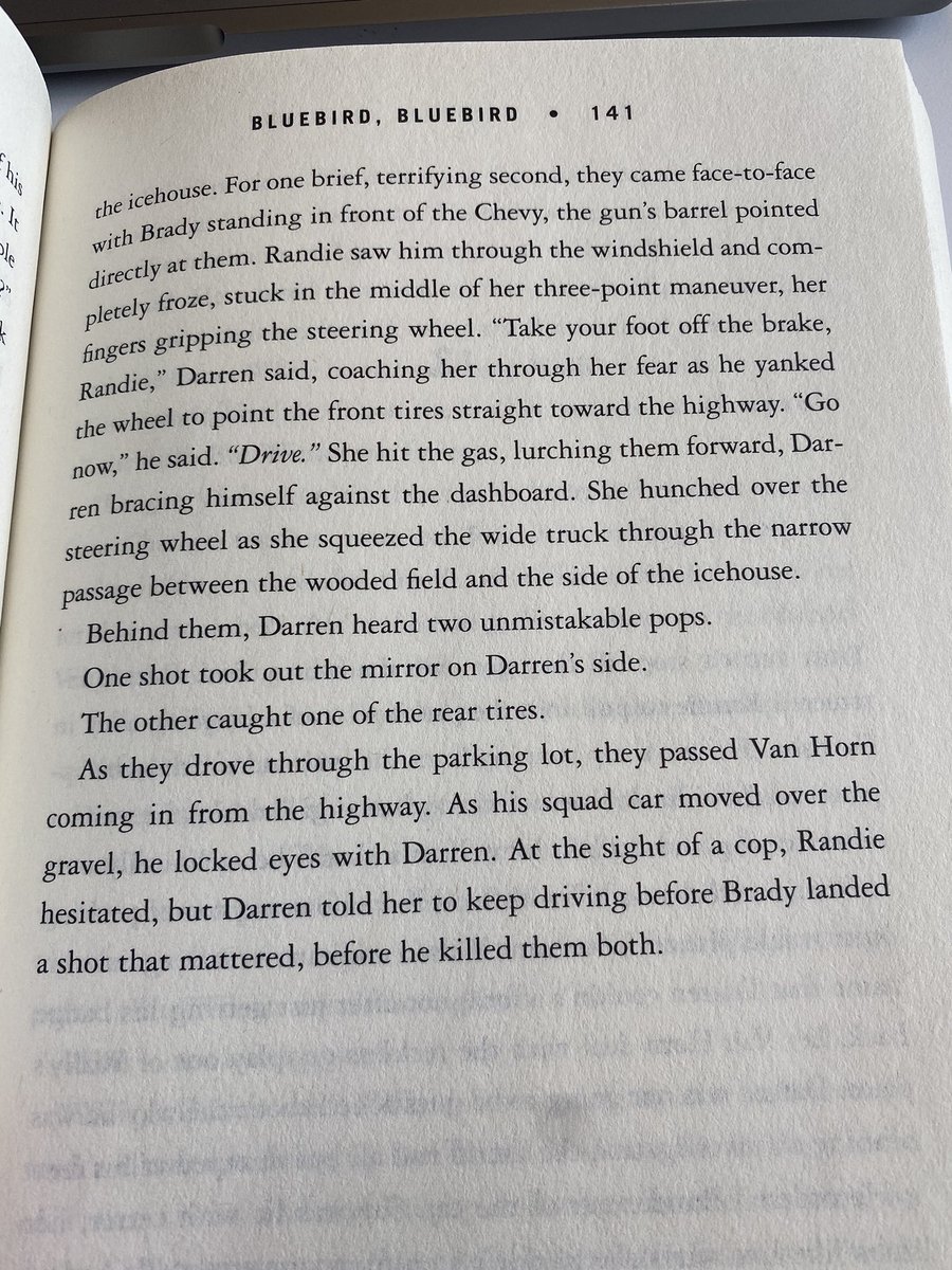 jackputneyxu's tweet photo. I found that the setting in this passage on p.141 increased the intensity in an already dramatic scene, as it emphasized not only the shots coming at Darren and Randie, but also the potential of hazardous driving in the bayou that could put them in danger. #WritingAboutTexts https://t.co/mcwSsJ2vRS