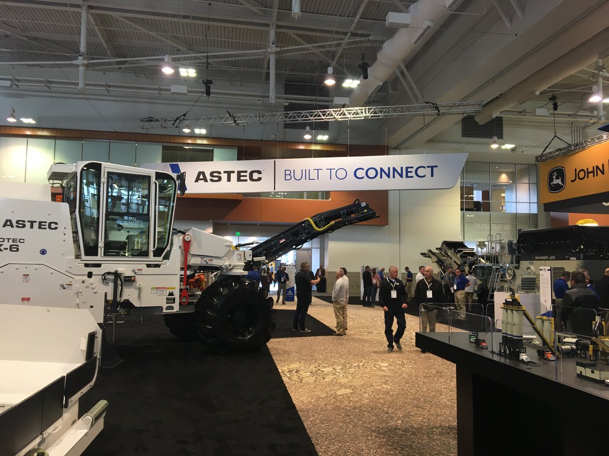 The first day of @WorldofAsphalt/Agg1 2022 is underway! Come check out our Rock to Road equipment and talk with us at booth 2602. #WorldofAsphalt #Agg1 #Astec #OneASTEC