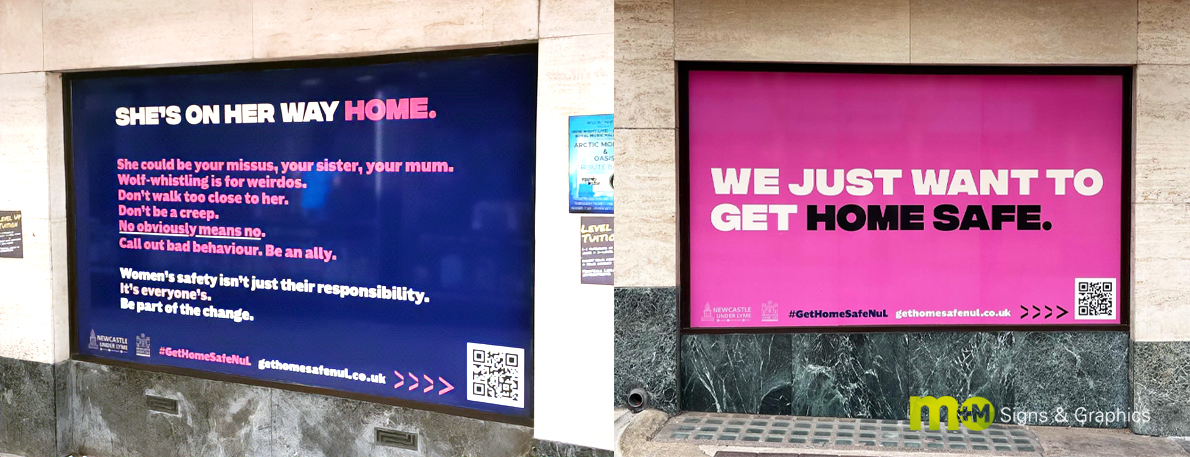 MMSignsGraphics's tweet photo. The M&amp;M S&amp;G team are proud to support the Local Community.👏

Recently the team fitted these stand out window graphics at a safe space for women in Newcastle Town Centre, located in a shop unit at Lancaster Building, where visitors can get help, support &amp; free safety aids. https://t.co/ErY4NpQXYX