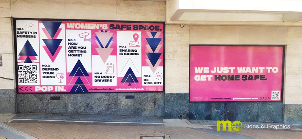 MMSignsGraphics's tweet photo. The M&amp;M S&amp;G team are proud to support the Local Community.👏

Recently the team fitted these stand out window graphics at a safe space for women in Newcastle Town Centre, located in a shop unit at Lancaster Building, where visitors can get help, support &amp; free safety aids. https://t.co/ErY4NpQXYX