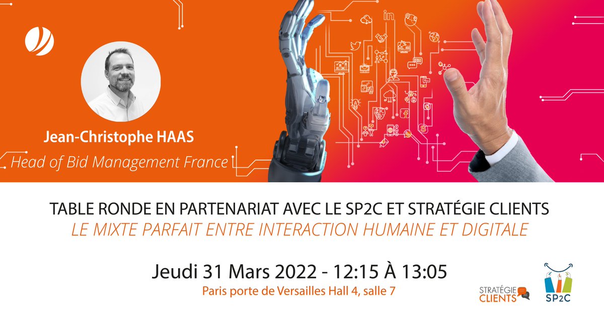 Comment tirer parti des dernières innovations technologiques pour les experts de la Relation Client ?
Rendez-vous au salon Stratégie Clients le jeudi 31 mars de 12h15 à 13h05 à Paris Porte de Versailles !

Inscrivez-vous 👉 bit.ly/3iNcQQW

@strategiec <a href="/sp2C_general/">SP2C</a>