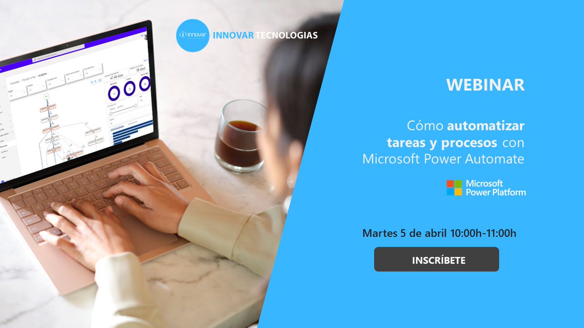 InnovarTecno's tweet photo. El 60% de todas las ocupaciones tienen al menos un 30% de actividades automatizables. La solución #PowerAutomate de #MicrosoftPowerPlatform puede ayudarte. Te lo contamos en el #webinar del 5 de Abril
https://t.co/6vit7RG4Wk https://t.co/6DbHYzlvIL