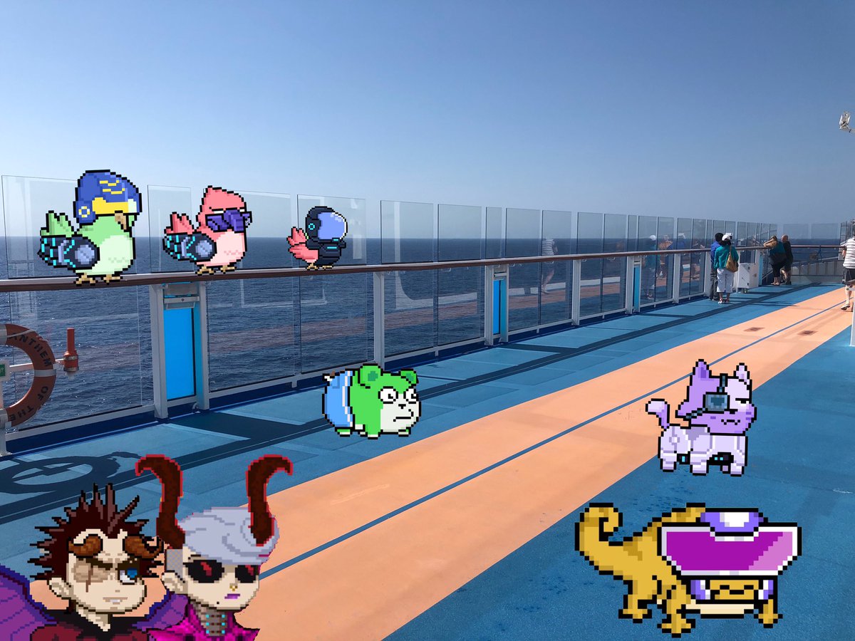 theworldofAlexa's tweet photo. Met some interesting characters on my cruise. HolyVerse at sea? @HolyVerseNFT @melfarra123 @Realtalkstocks https://t.co/UlgNr8jMEH
