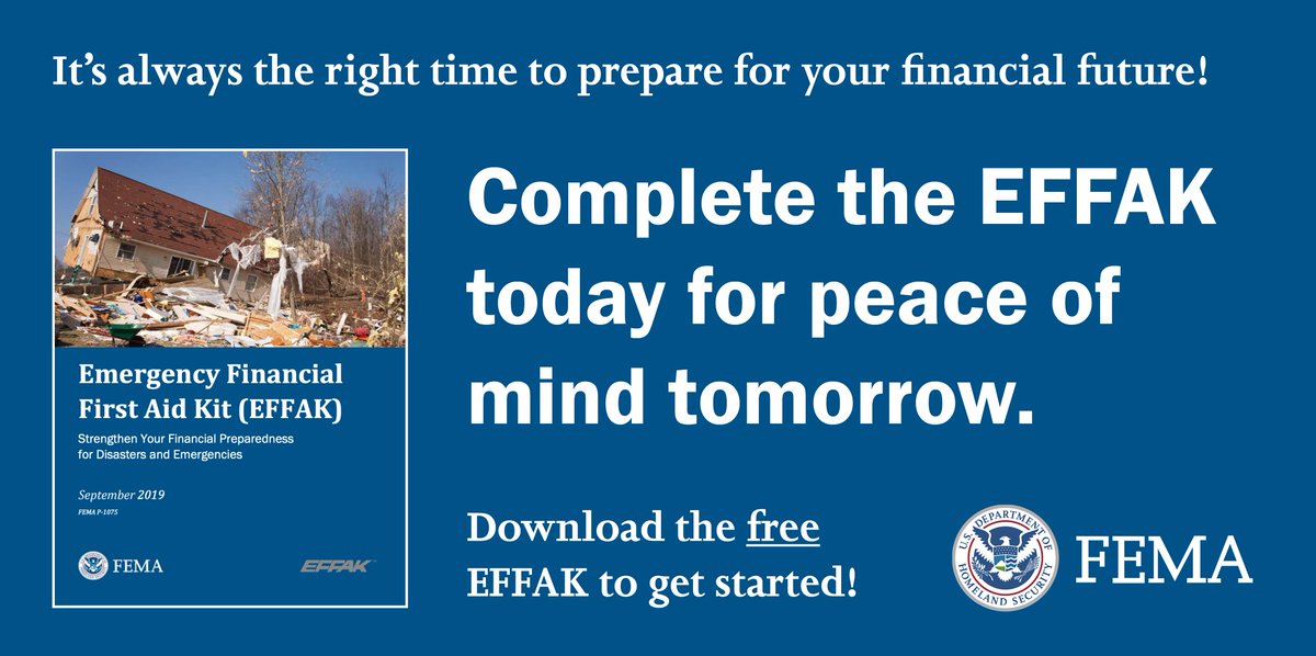 KDHE's tweet photo. #PreparednessProTip: If a disaster happened today, could you easily find your crucial household, financial, &amp; medical documents to recover quickly? Use the checklists in @fema's free Emergency Financial First Aid Kit: https://t.co/oh1OSFzNYw.

#MidwestReady 
#KSPrepared
#kswx https://t.co/zFfH3CsKHX