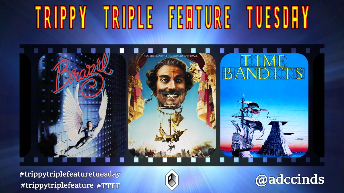 adccinds's tweet photo. It doesn't get much more trippy than a #TerryGilliam #movie, and this week's #TrippyTripleFeature showcases three of the iconic director's more ambitious outings:
#Brazil
#TheAdventuresofBaronMunchausen
#TimeBandits
#TrippyTripleFeatureTuesday #TTFT #comedy #scifi #fantasy https://t.co/QgFKWXnvin