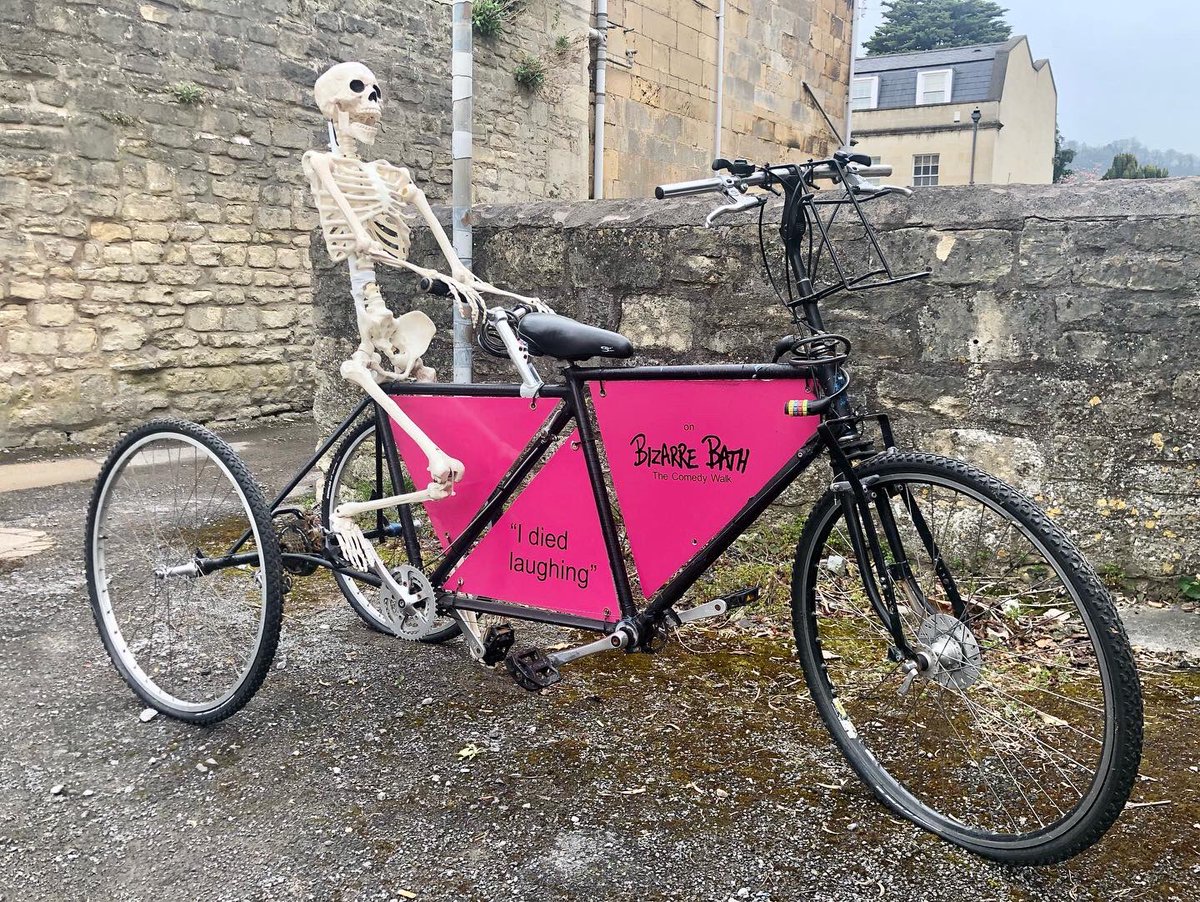 BizarreBath's tweet photo. After a two year break we’re gearing up for our 30th season. Skeli &amp; his bikes are coming out of storage for a spruce up. Keep an eye on our social media pages for more information, start date etc…….. #bizarrebathcomedywalk #bath #thingstodoinbath #bathtourism #bathtourist https://t.co/pck5hdZ8eD