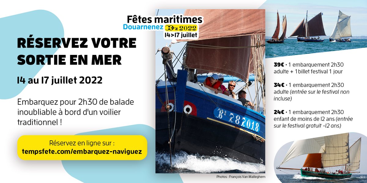 TempsfeteDz's tweet photo. Pendant les Fêtes, embarquez sur les bateaux qui vous font rêver !
Réservez votre sortie en mer pour découvrir la navigation à l’ancienne, participer aux manœuvres ou simplement admirer le spectacle sur l’eau.
C’est par ici : https://t.co/HeNC1gvado
#Douarnenez #Dz2022 https://t.co/EAc2CBokz5