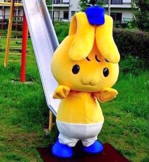 Mimippu-kun, a yellow bunny with its ears squeezed into a very small baseball cap, is the mascot for Ministop convenience stores in Japan. 