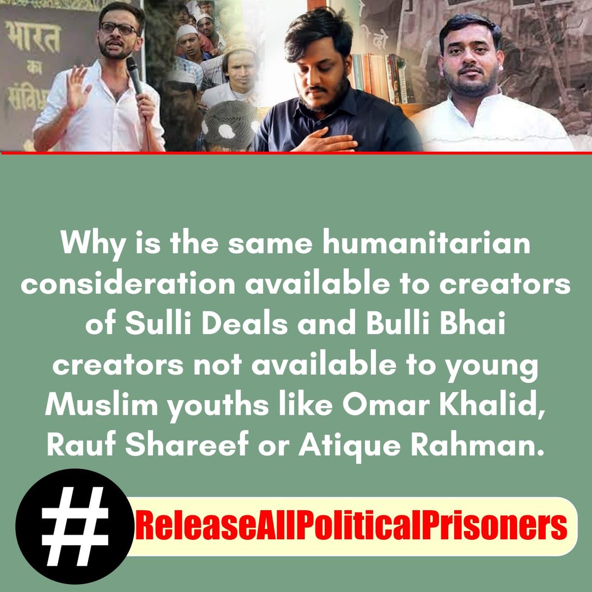 sajja__d's tweet photo. The fascist Regime of India is filling up its prisons with political prisoners. 

#ReleaseAllPoliticalPrisoners https://t.co/zAP5R5JmPA
