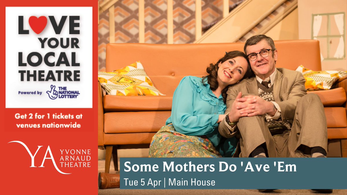 Get 2-For-1 tickets to SOME MOTHERS DO 'AVE 'EM on Tue 5 Apr thanks to the <a href="/TNLUK/">The National Lottery</a> #LoveYourLocalTheatre campaign!

Find out more here: yvonne-arnaud.co.uk/whats-on/some-…

#Guildford #Surrey #Theatre #NationalLottery #JoePasquale #SomeMothersDoAveEm #Comedy