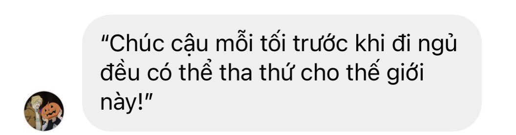 AlittleHana's tweet photo. “Chúc cậu mỗi tối trước khi đi ngủ đều có thể tha thứ cho thế giới này!” https://t.co/GIHfaICy5A