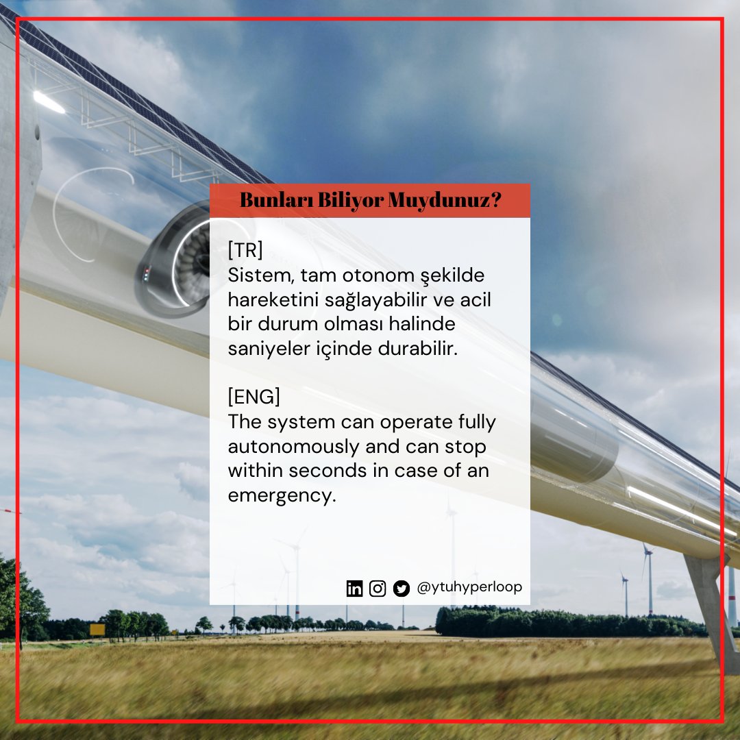 ytuhyperloop's tweet image. Hyperloop hakkındaki bu bilgileri biliyor muydunuz?
Did you know these information about Hyperloop?
#starloop #hyperloop #mechatronics #ytu #engineering #elonmusk