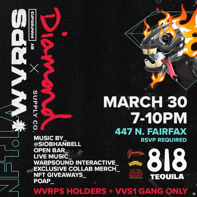 PROOWL_'s tweet photo. Itโs almost that time.
#DASDIAMONDS
#NFTLA
#DCD
#WVRPS
@NickyDiamonds
@diamondsupplyco
@warpsound_ai https://t.co/gE2YXubdHK