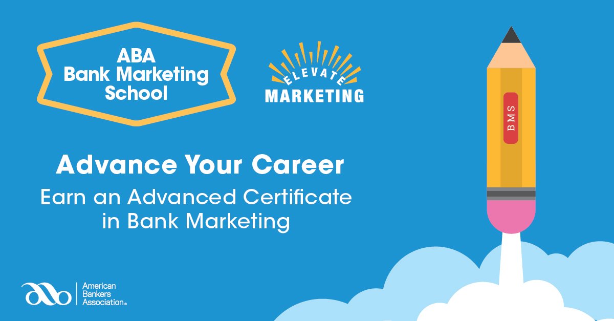 LanceKessler's tweet photo. Attend the virtual @ABABankMktg School and earn an Advanced Certificate in Bank Marketing. Elevate your expertise - find out how to register: https://t.co/Kw4dUGouII #ABABankMktg https://t.co/oewXIXB6jk