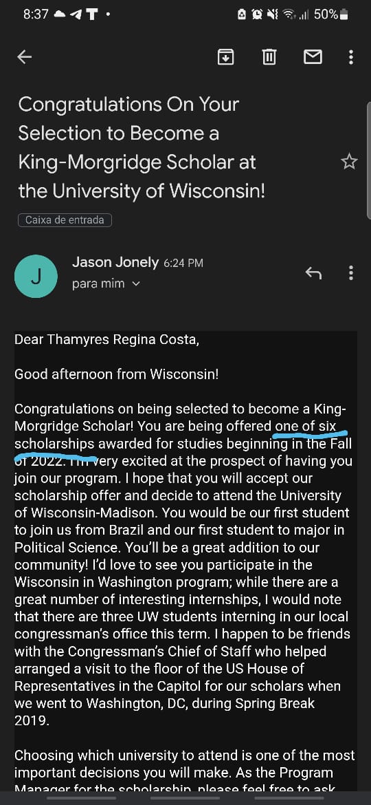 cabellocarpnter's tweet photo. oi galera, vocês acompanharam a minha luta nos últimos anos para conseguir passar em alguma universidade E EU PASSEI NA UNIVERSITY OF WISCONSIN MADISON COM BOLSA QUE COBRE TODOS OS GASTOS DIRETOS, mas eu ainda tenho gastos e preciso de ajuda de vocês https://t.co/vFYDgppNUe https://t.co/aEm2idDMzp