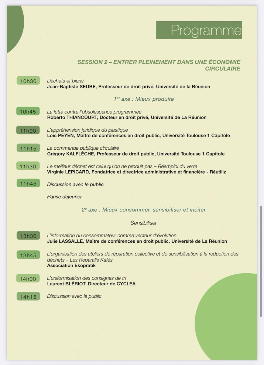 RadiguetRemi's tweet photo. Colloque les 13 et 14 avril @Univ_Reunion @FDEReunion sur le passage d’une économie linéaire à une économie circulaire : quelle(s) place(s) pour la gestion des déchets à La Réunion ! Inscription et programme ci-après (2 tweets)
@iejuc @IMH_Hauriou @cnfpt https://t.co/c81R1RyoRf