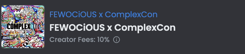 Rickynft's tweet image. Very disheartening to see Fewocious X Complexcon NFT created by @fewocious not included in the @FewoWorld upcoming drop. Mods in Fewo's discord literally telling people to buy that piece and now it's says that it is not included. Very dissapointed!!! #NFT #fewoworld #fewocious