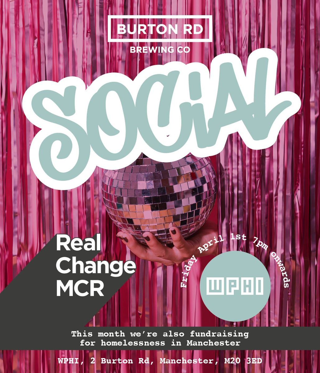 James Charnock (@jamesecharnock) on Twitter photo Very much looking forward to this Friday's <a href="/burtonrdbrewing/">Burton Rd Brewing Co</a> social at the brilliant <a href="/withypublichall/">Withington Public Hall Institute</a>
Come and have a <a href="/basilicomcr/">Basilico</a> pizza then dance until you fall over.
This month in support of <a href="/RealChangeMANC/">Real Change MANC</a>! Very much looking forward to this Friday's <a href="/burtonrdbrewing/">Burton Rd Brewing Co</a> social at the brilliant <a href="/withypublichall/">Withington Public Hall Institute</a>
Come and have a <a href="/basilicomcr/">Basilico</a> pizza then dance until you fall over.
This month in support of <a href="/RealChangeMANC/">Real Change MANC</a>!