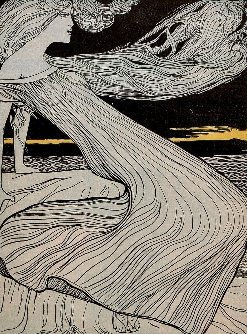 R. WITZEL (1867-1925) Hero, a priestess of Aphrodite, 1897.