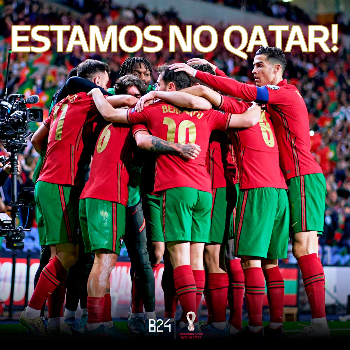 B24PT's tweet photo. PORTUGAL ESTÁ NO MUNDIAL 2022! 🇵🇹 https://t.co/CFCuGPGBu2