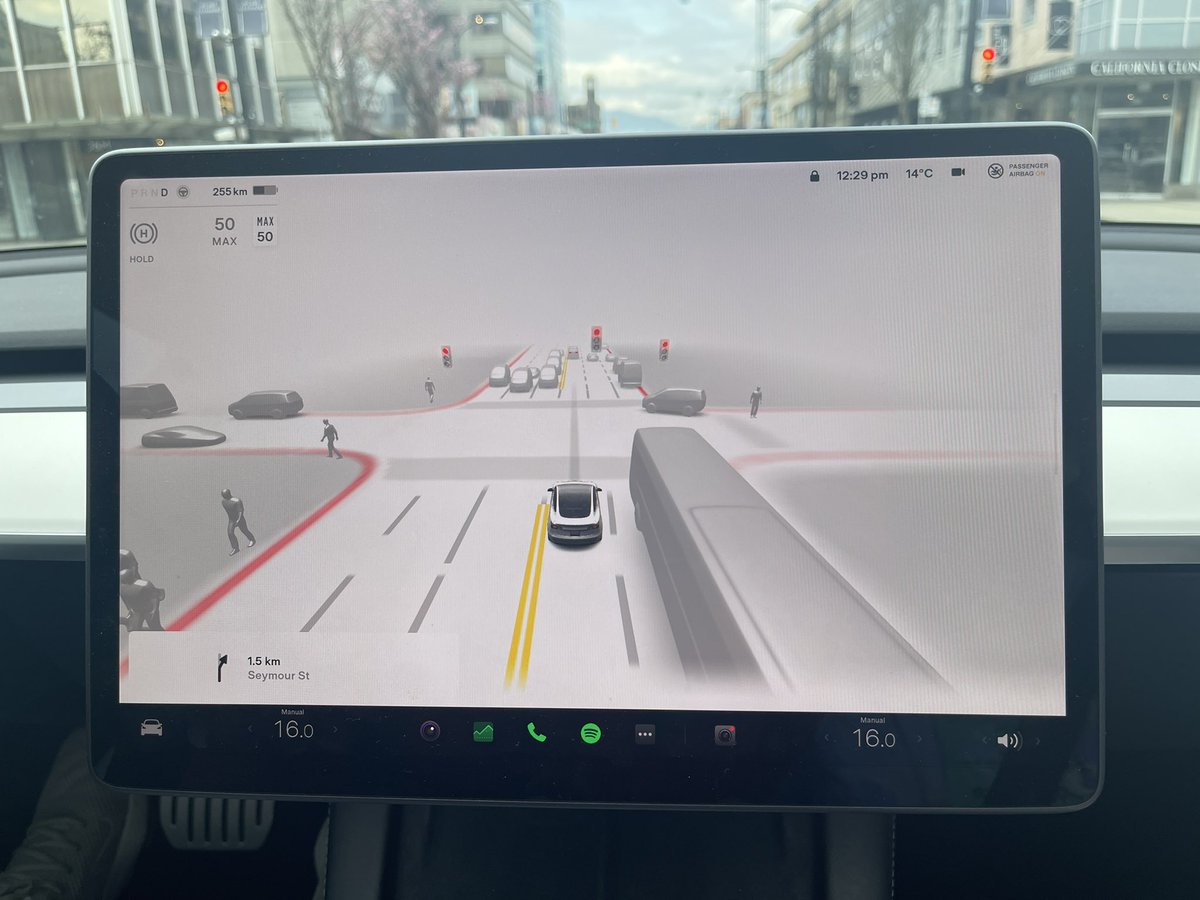 kris_yip's tweet photo. FSD Beta Canada is here…@Tesla @DriveTeslaca https://t.co/BFzdgW3Y94