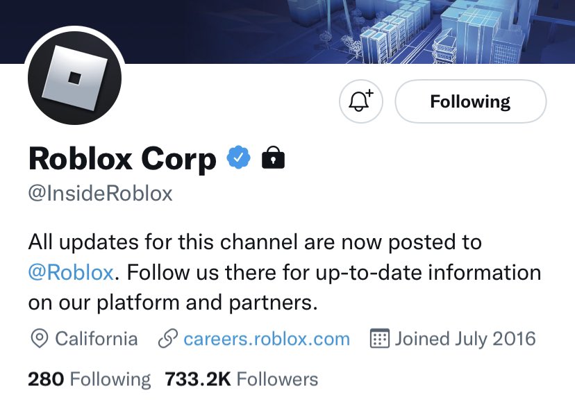 RTC on X: Most of Roblox's side accounts on Twitter will now be posting on  the main Roblox account now.  / X