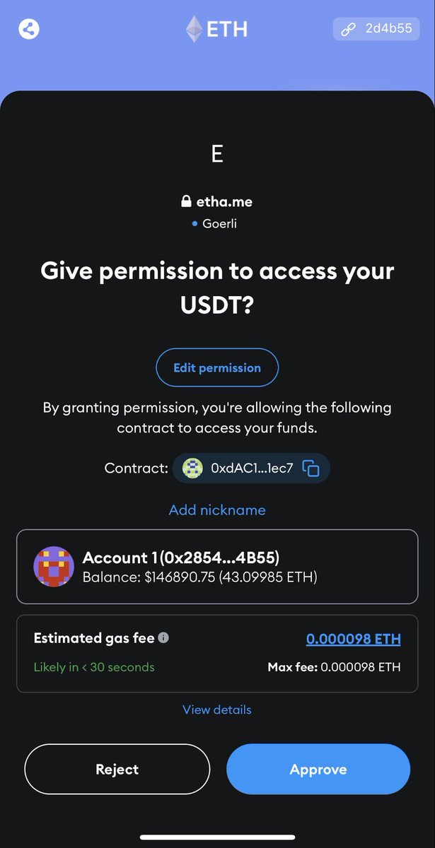 ⚠️ PSA: There’s a new scam making the rounds - fake 'mining' sites that ask you to join a 'node.” The site will attempt to connect to your wallet and get you to approve unlimited access to your tokens. So far, they seem to be targeting mobile users & their $USDT. 1/ 🧵