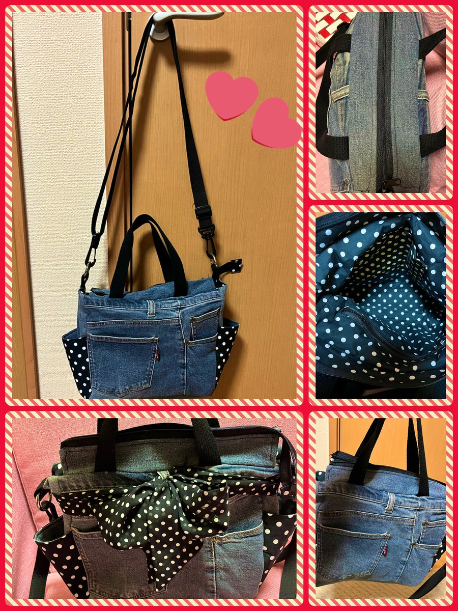 A_chan6211018's tweet image. モンストが一段落したから色々作ってます✨
お古のデニムでバック作ってみた☺️
後お古の服でトートーバッグも作ってみた😁
毎日時間があっという間に過ぎる🤣
1日24時間ぢゃ足りないよ笑

#デニムリメイクバック
#洋服リメイクトート
#手芸
#ミシン
#おやすみ