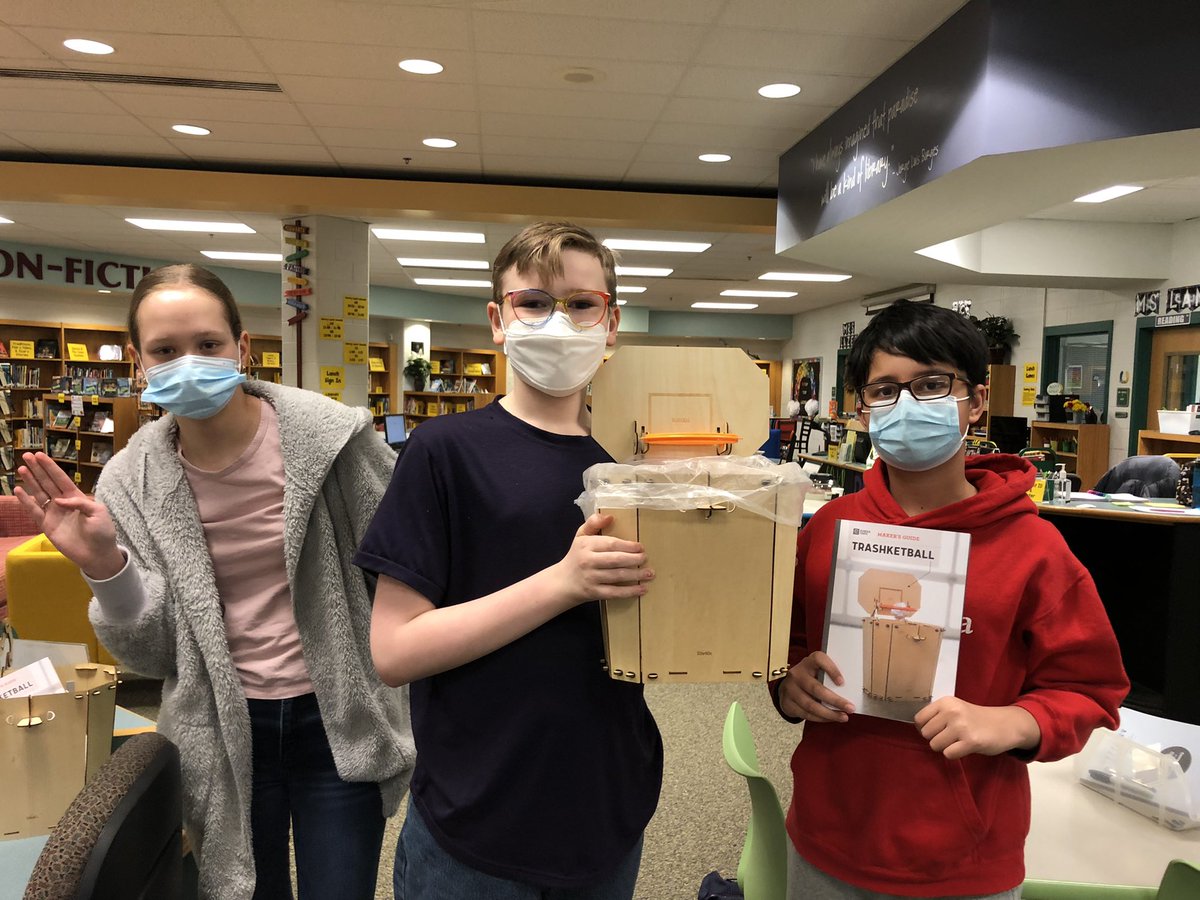 BRMSreads's tweet photo. #TinkerTuesday Today we celebrated the end of March Madness by constructing these cute TRASHKETBALL kits! Golden ticket raffle winners got to bring a friend for lunch in the library and take home one of these cool creations!
#KiwiCo #EurekaCrates #STEAM @BullRunMS #PWCSLibraries https://t.co/biTlpThlSK