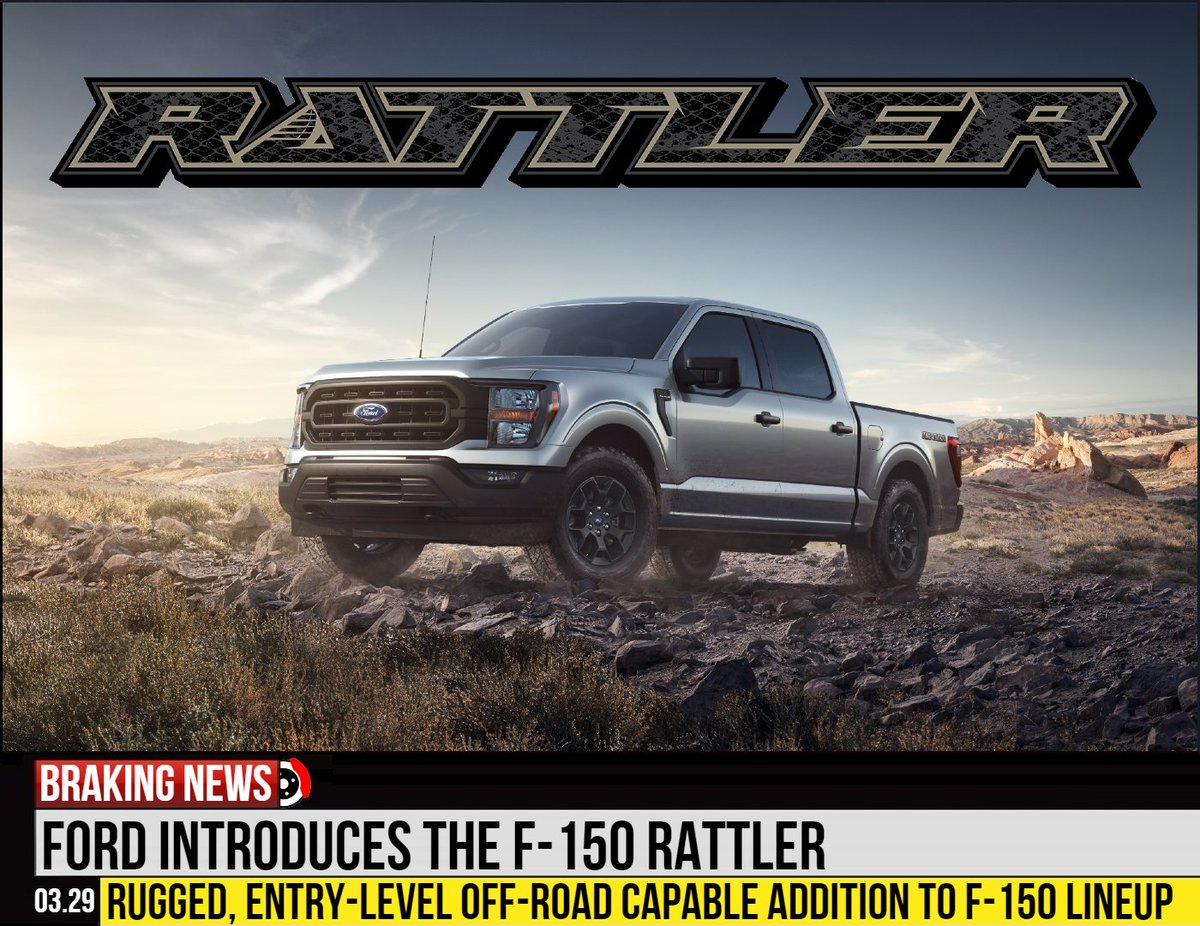 #Ford introduces 'Rattler' trim package to its F-150 line-up for 2023. A rugged, off-road capable, budget friendly alternative to #Raptor. Will this rig be a legit contender or just another snake in the grass? 

⚙ <a href="/car_sick_nick/">Nick Cavanaugh</a>