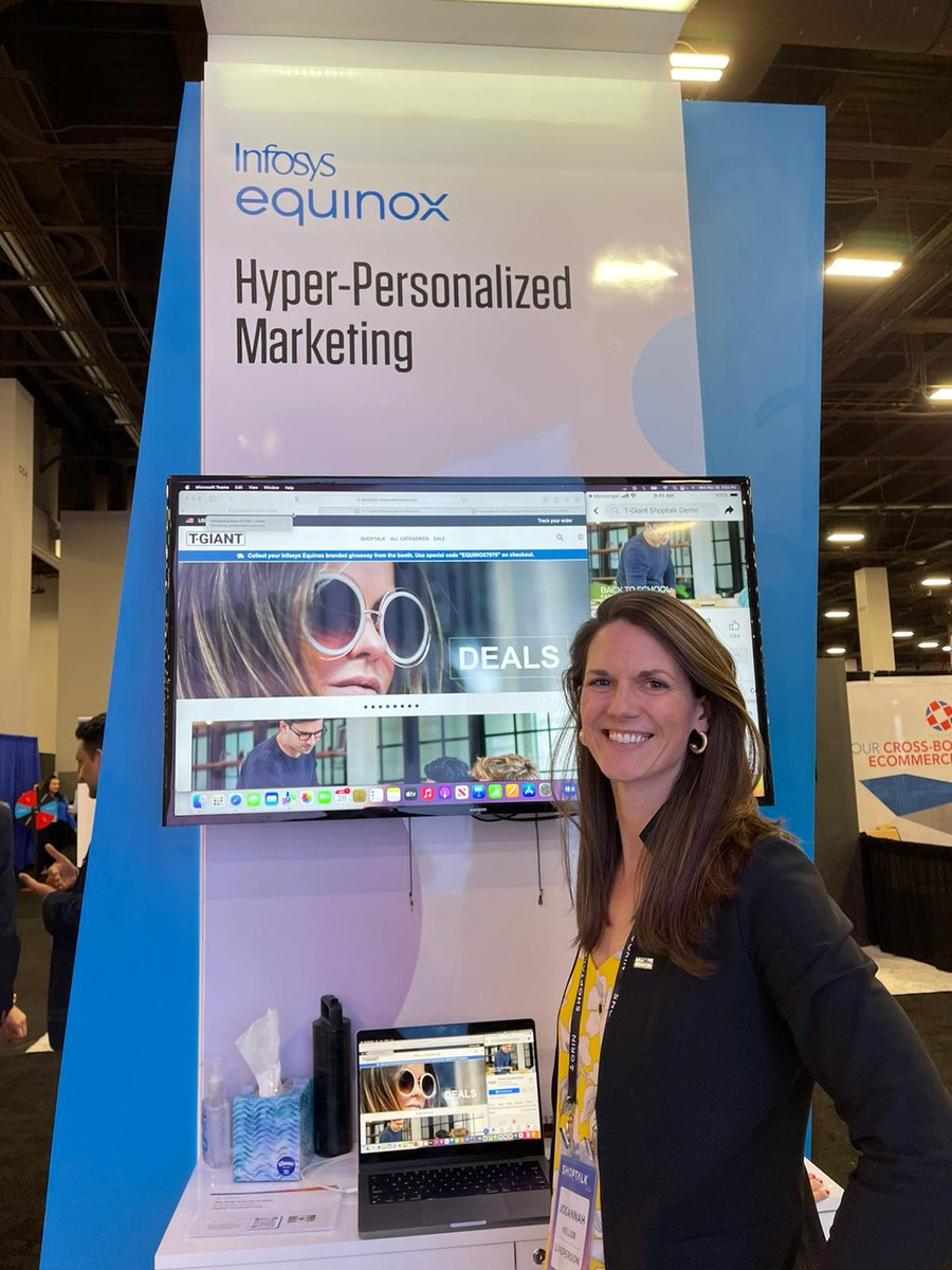 infosysequinox's tweet photo. 4 hours until the exhibit closes. Come meet us at booth #7070 to learn about our 4 showcase areas - Human-centric experiences, Hyper-personalized marketing, Future-ready commerce and marketplaces and Omni-channel intelligence cloud. #Shoptalk2022 #HumanCentricCommerce https://t.co/6aQm64MVAZ