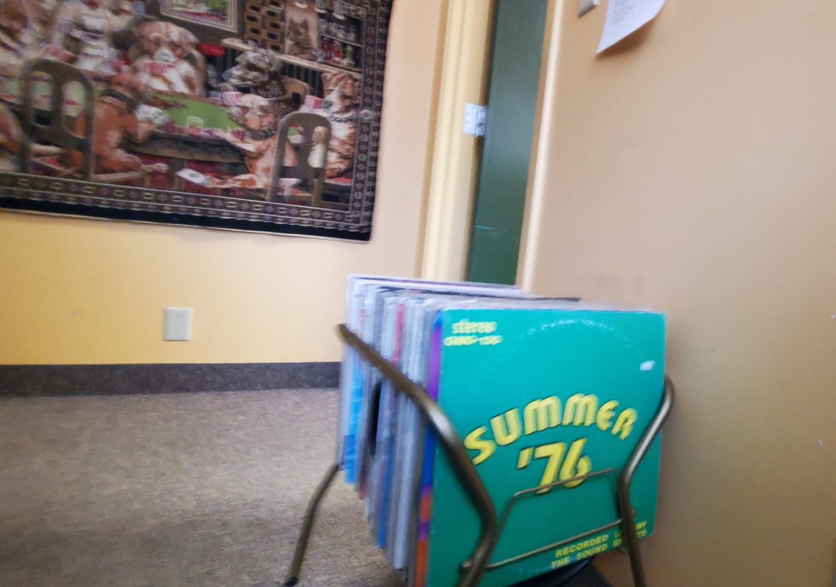 masonbutler's tweet photo. My good friend and compadre in this KFAI game brought me this very swank LP holder so that all the @KfaiamDrive #trashwednesday stuff can get off the floor and the USPS can get their mail tub back https://t.co/mOp1XMHeiw