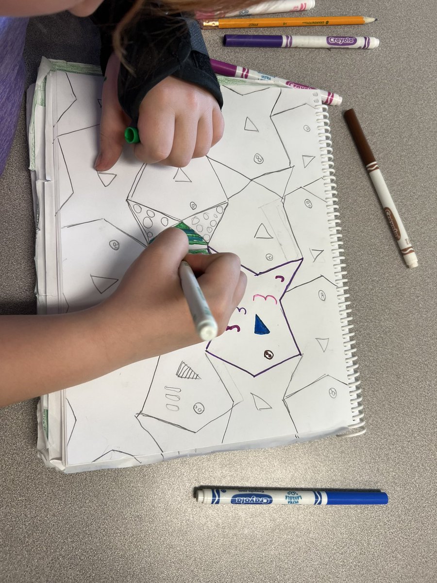 MrsQuilley's tweet photo. #students in #grade2 and #grade3 investigated #mcescher #tessellation #artwork and created their own fish tessellation  Where can you spot tessellation where you live? #math #mathematics #teachersfollowteachers https://t.co/oMYi2Ls5MW