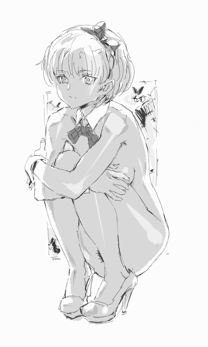 顔だけ描いて
後はポーズ集見ながら描きました 