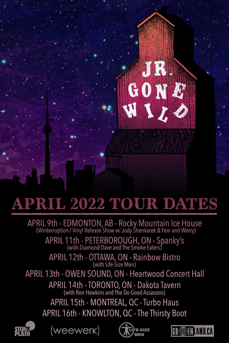 JrGoneWild1's tweet photo. Who's getting excited to see the band play in ON and PQ next month? Tickets available online and at the venues. #StillGotTheJacket #JrGoneWild
04/11 Peterborough, ON
04/12 Ottawa, ON
04/13 Owen Sound, ON
04/14 Toronto, ON
04/15 Montreal, QC
04/16 Knowlton, QC https://t.co/hKIHaru6Zs