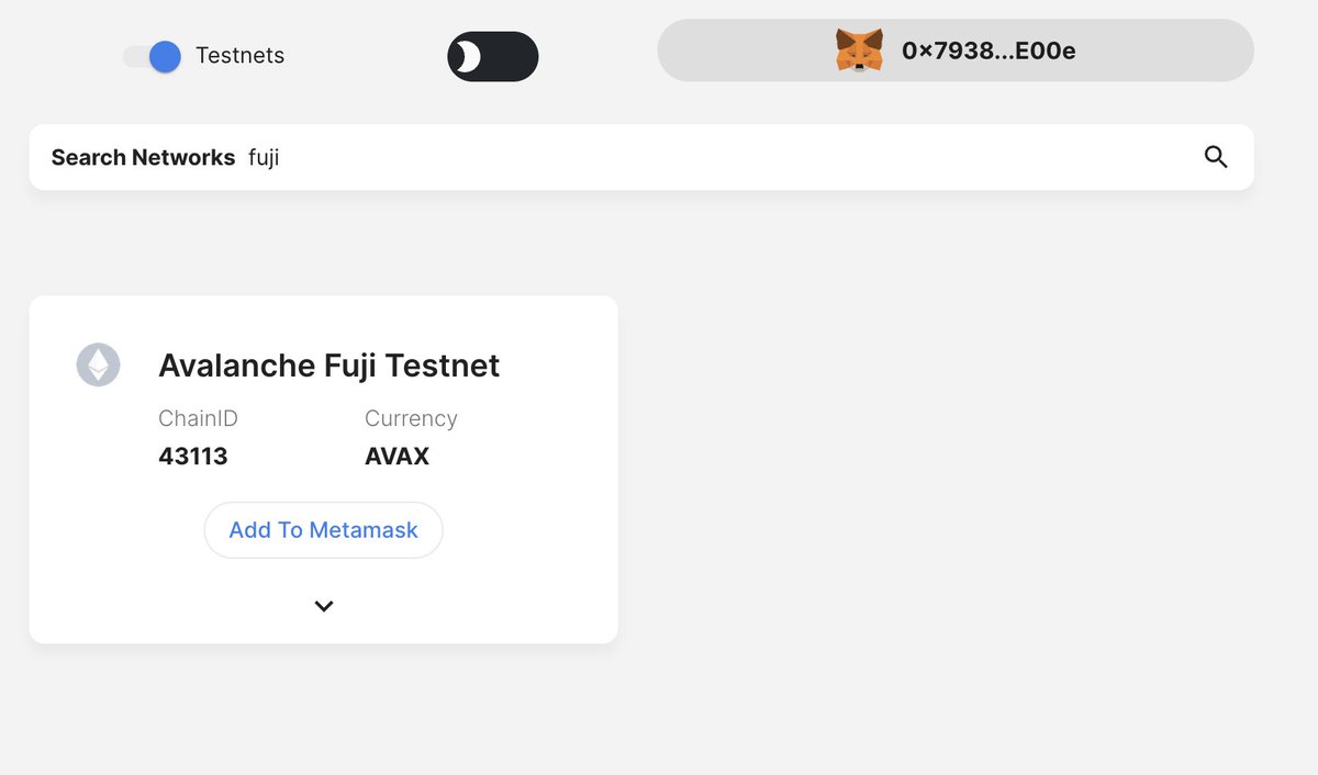 polarfigames's tweet photo. 1/ You must be on the Avalanche Testnet for beta-testing:

Go to https://t.co/AWQpsdiwfv then search for the "Avalanche Fuji Testnet" then add it to your wallet https://t.co/l2KT4VMxqy