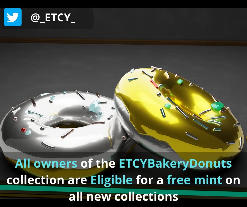 _ETCY_'s tweet photo. ETCYBakeryDonuts collection now Live!
#NFT #NFTs #NFTdrop #NFTartwork #ETCY https://t.co/iixLLN91eB
