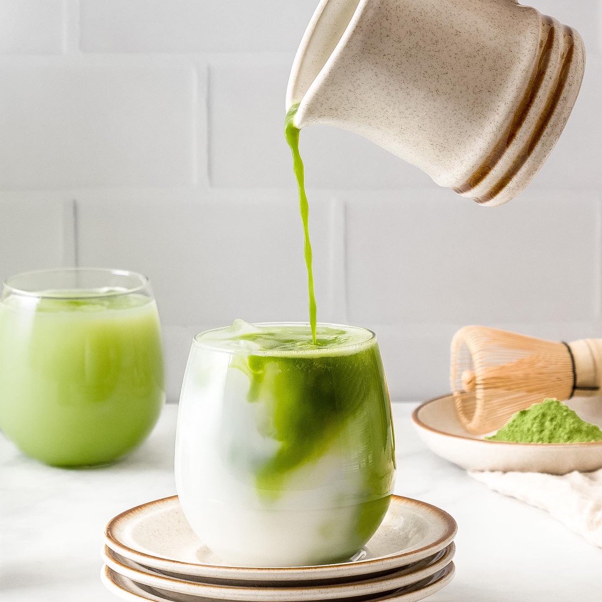cupofteshop's tweet photo. Matcha Tips: When you open your matcha make sure the color is VIBRANT GREEN! The higher quality of matcha you buy, the brighter the color of the powder will be. So if your Matcha looks brown and muddy, it’s probably time to upgrade! Shop at https://t.co/zoawyGt3D3 https://t.co/VUHWou53bW