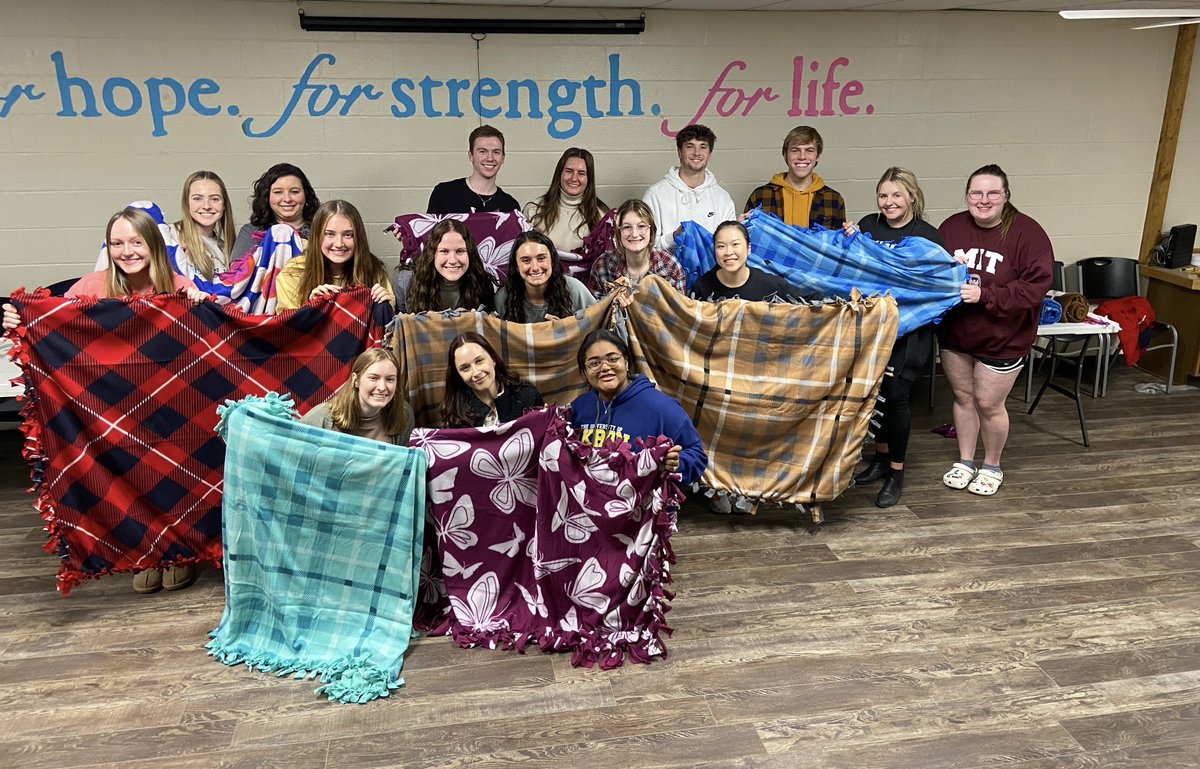 Last week we had so much fun with Delta Gamma making tie blankets! Tonight we will be back to having our meeting in CBA 138 at 8 pm, come join us!